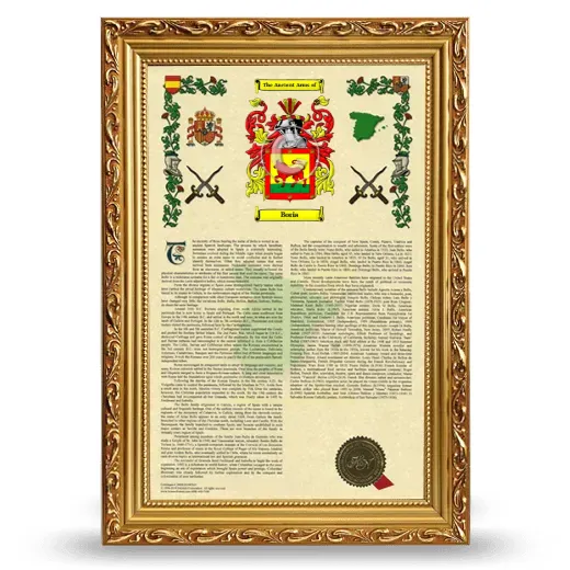 Boria Armorial History Framed - Gold