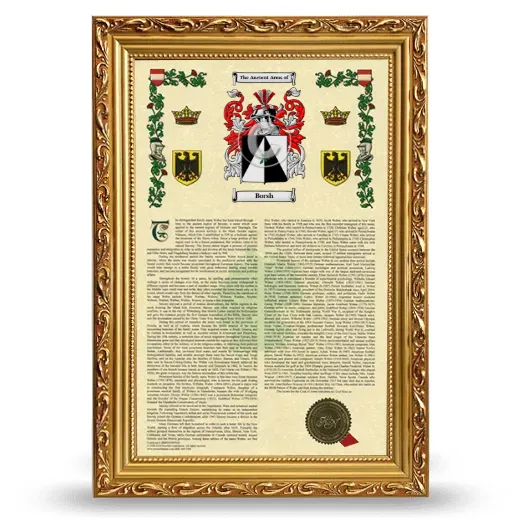 Borsh Armorial History Framed - Gold