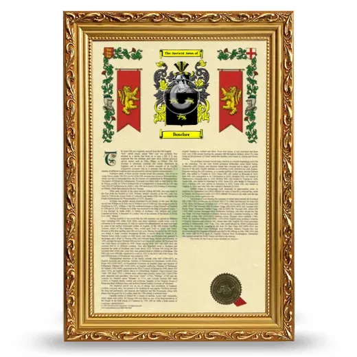 Boscher Armorial History Framed - Gold