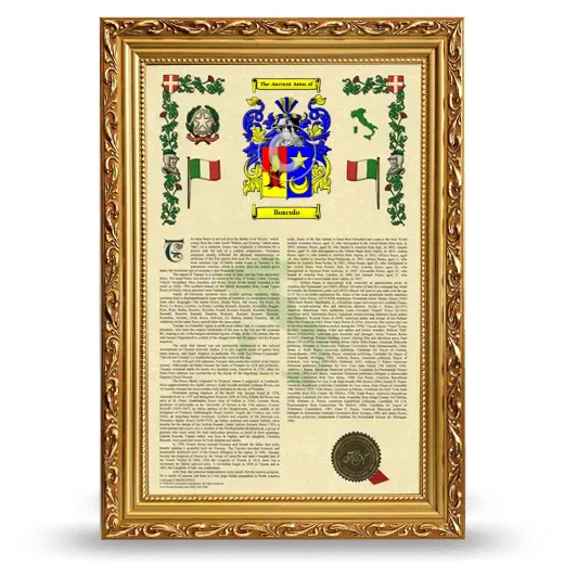Boscolo Armorial History Framed - Gold