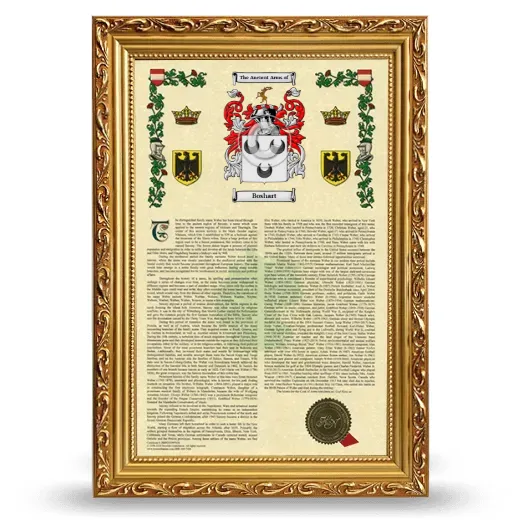 Boshart Armorial History Framed - Gold