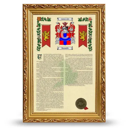 Bosswith Armorial History Framed - Gold