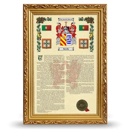 Botella Armorial History Framed - Gold