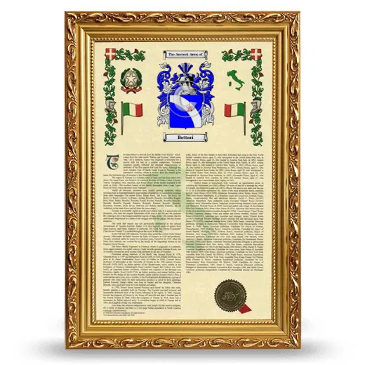 Bottari Armorial History Framed - Gold