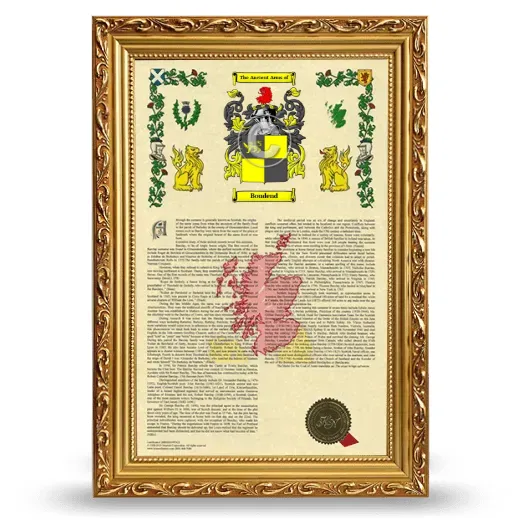 Boudend Armorial History Framed - Gold