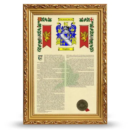 Boughan Armorial History Framed - Gold