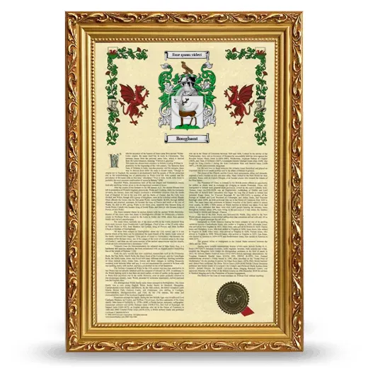 Boughant Armorial History Framed - Gold