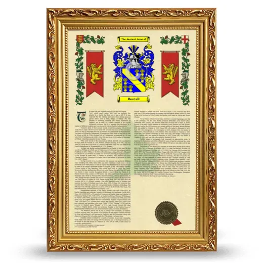 Boutell Armorial History Framed - Gold