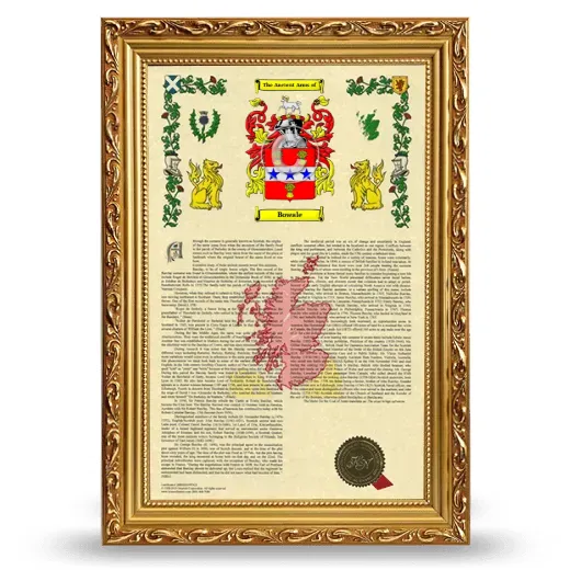 Bowale Armorial History Framed - Gold