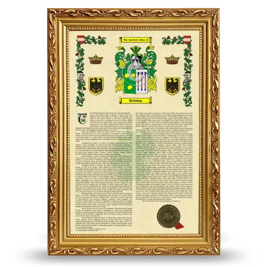 Brüning Armorial History Framed - Gold