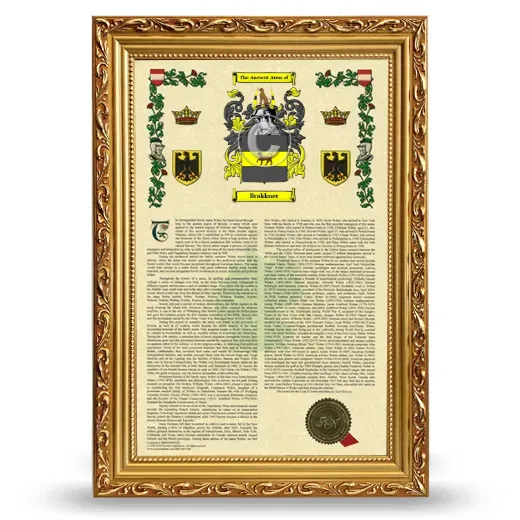 Brakkner Armorial History Framed - Gold