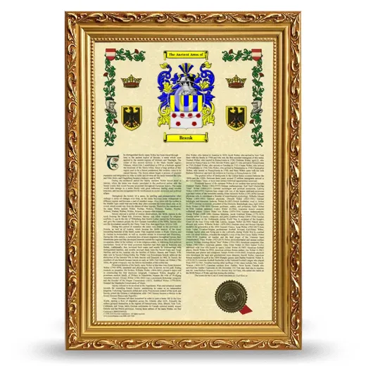 Brank Armorial History Framed - Gold
