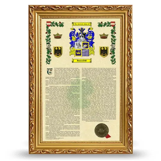 Braunfeld Armorial History Framed - Gold