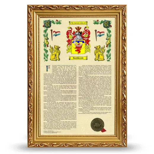 Bredderode Armorial History Framed - Gold