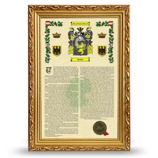 Breem Armorial History Framed - Gold