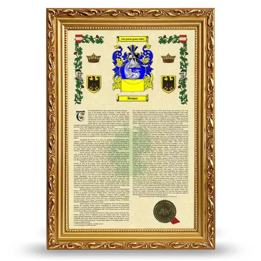 Brener Armorial History Framed - Gold