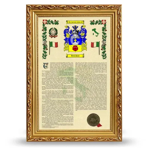 Bresciani Armorial History Framed - Gold