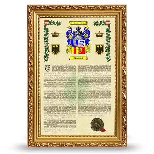 Bresselau Armorial History Framed - Gold