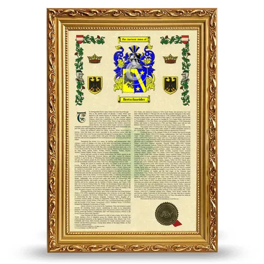 Bretschneider Armorial History Framed - Gold