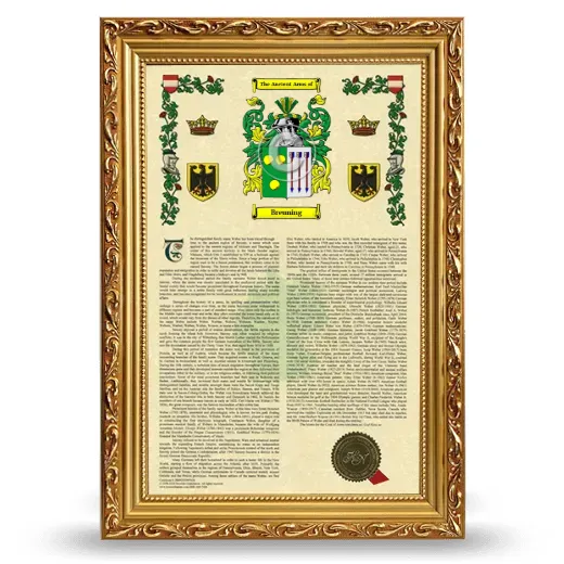 Breuning Armorial History Framed - Gold