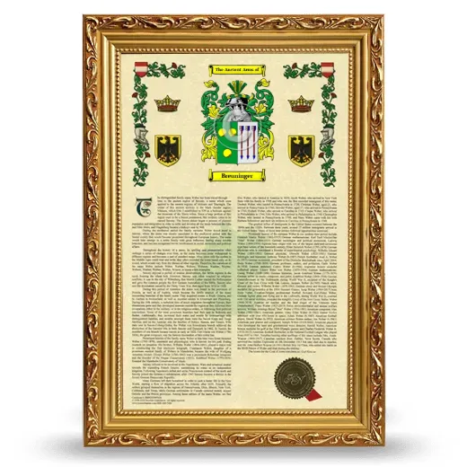 Breuninger Armorial History Framed - Gold