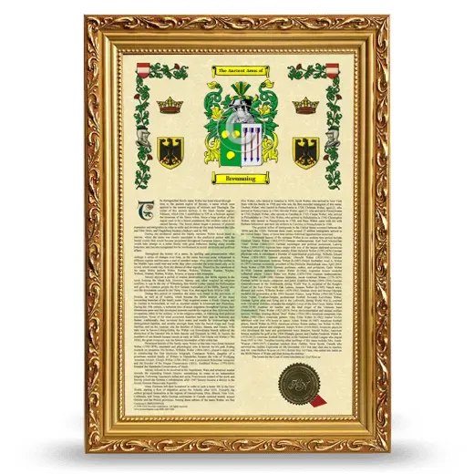Breunning Armorial History Framed - Gold