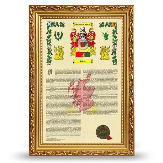 Briter Armorial History Framed - Gold