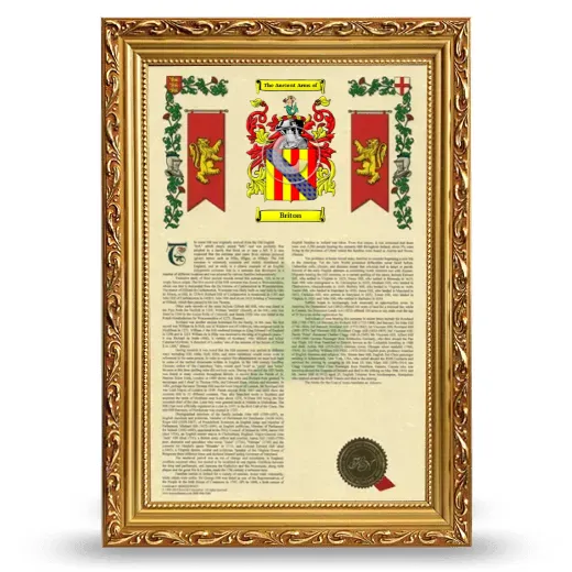 Briton Armorial History Framed - Gold