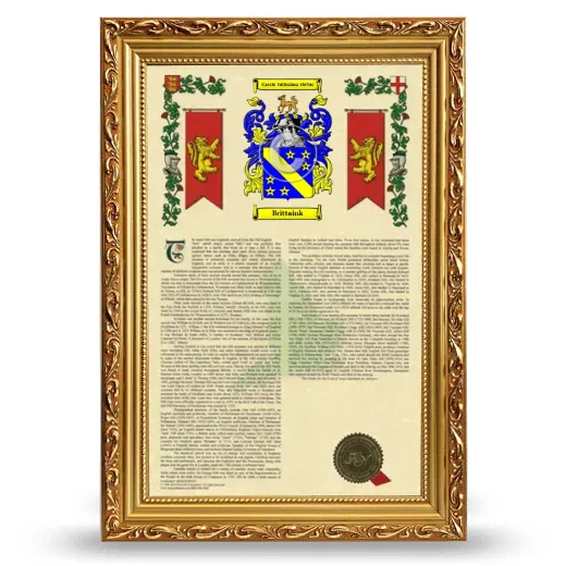 Brittaink Armorial History Framed - Gold