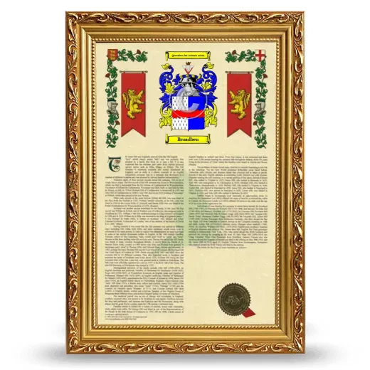 Broadben Armorial History Framed - Gold