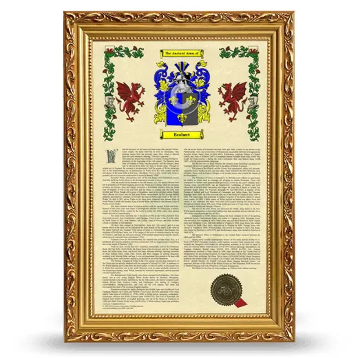 Brobert Armorial History Framed - Gold