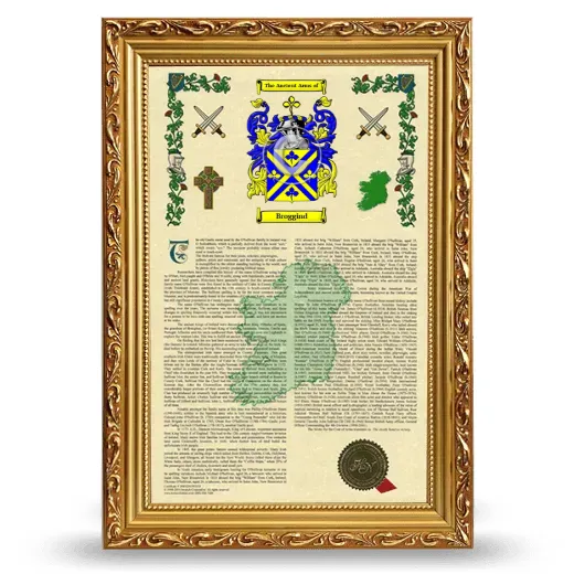 Broggind Armorial History Framed - Gold