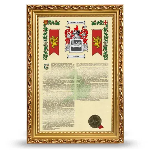 Brollie Armorial History Framed - Gold