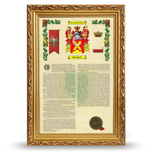 Brombach Armorial History Framed - Gold