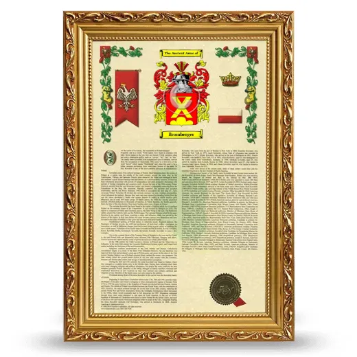 Bromberger Armorial History Framed - Gold