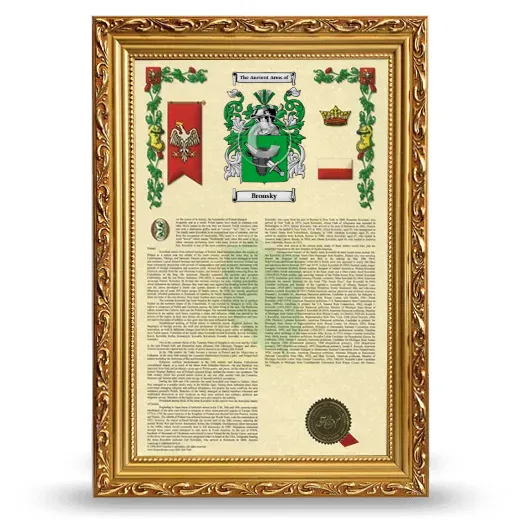 Bronsky Armorial History Framed - Gold