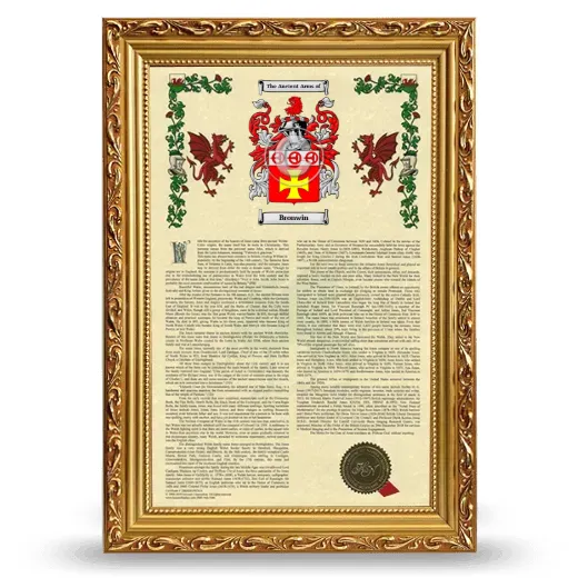 Bronwin Armorial History Framed - Gold