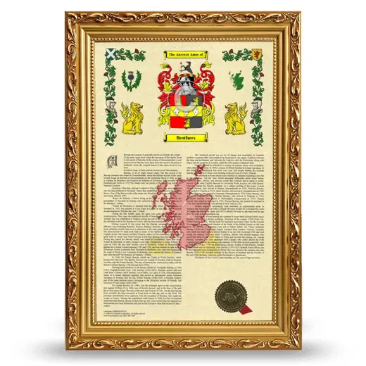 Brothers Armorial History Framed - Gold