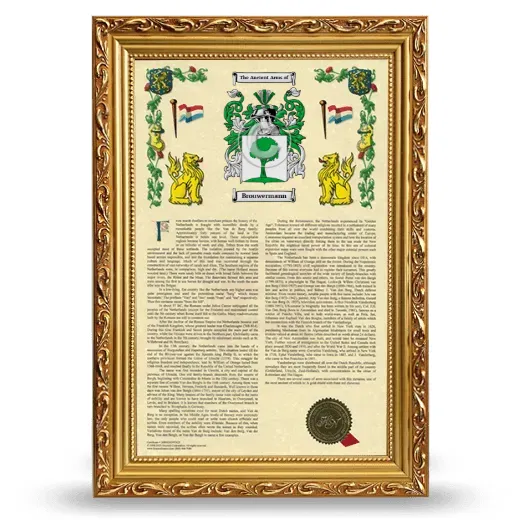 Brouwermann Armorial History Framed - Gold
