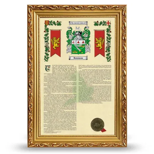 Brownson Armorial History Framed - Gold