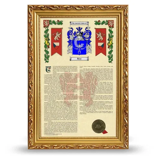 Broz Armorial History Framed - Gold