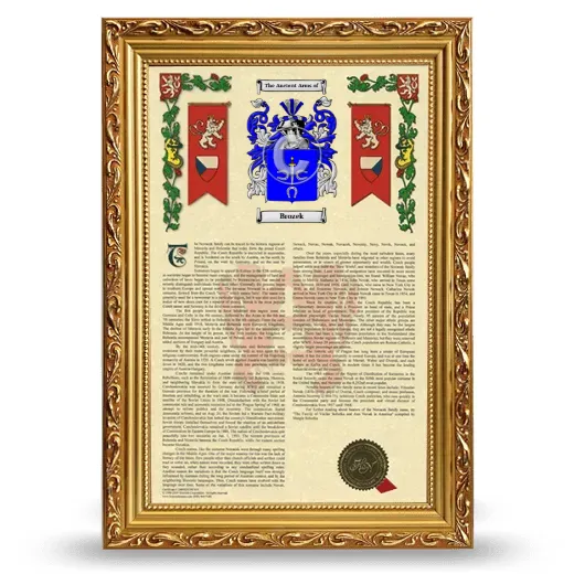 Brozek Armorial History Framed - Gold