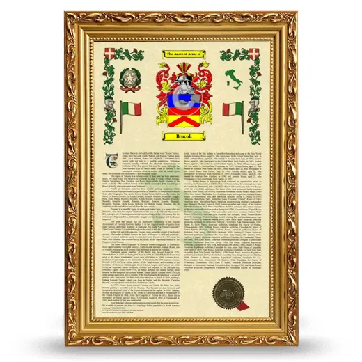 Brucoli Armorial History Framed - Gold