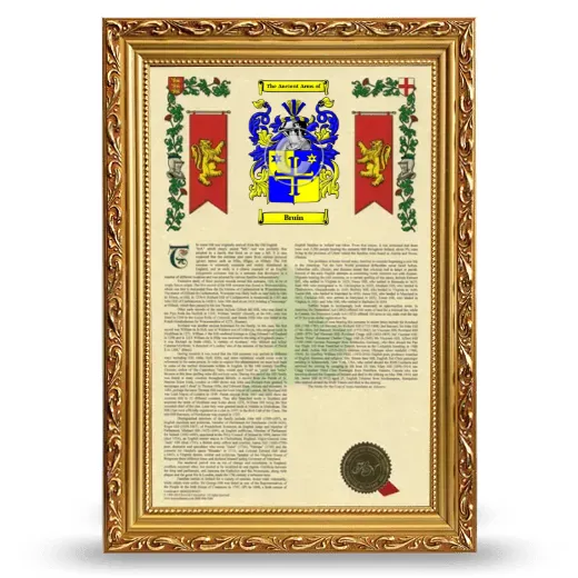 Bruin Armorial History Framed - Gold