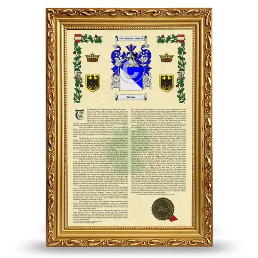 Buber Armorial History Framed - Gold