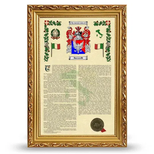Buccarelli Armorial History Framed - Gold