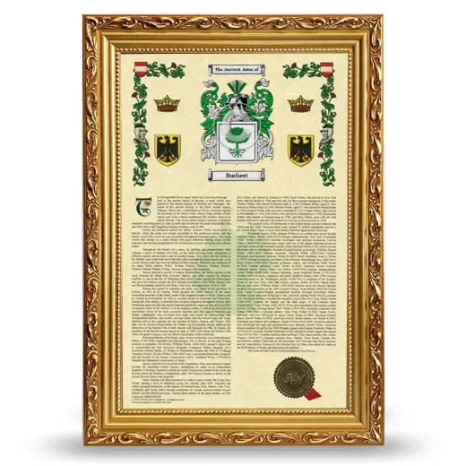 Buchert Armorial History Framed - Gold