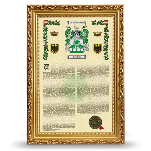 Buchholz Armorial History Framed - Gold