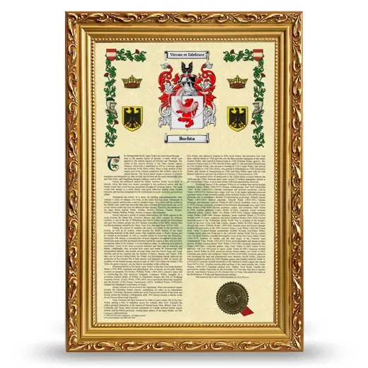 Buchta Armorial History Framed - Gold