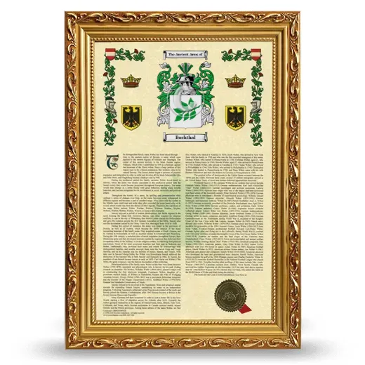 Buchthal Armorial History Framed - Gold